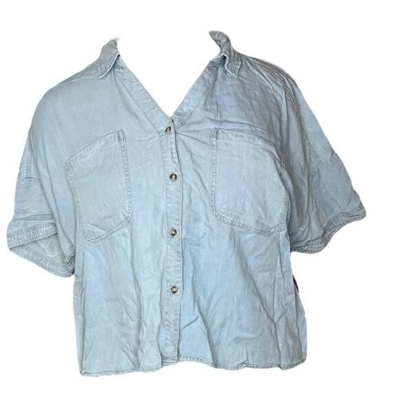 Arula Women’s Button-Down Denim Shirt Size 1X - Light Wash NWT - Picture 2 of 8